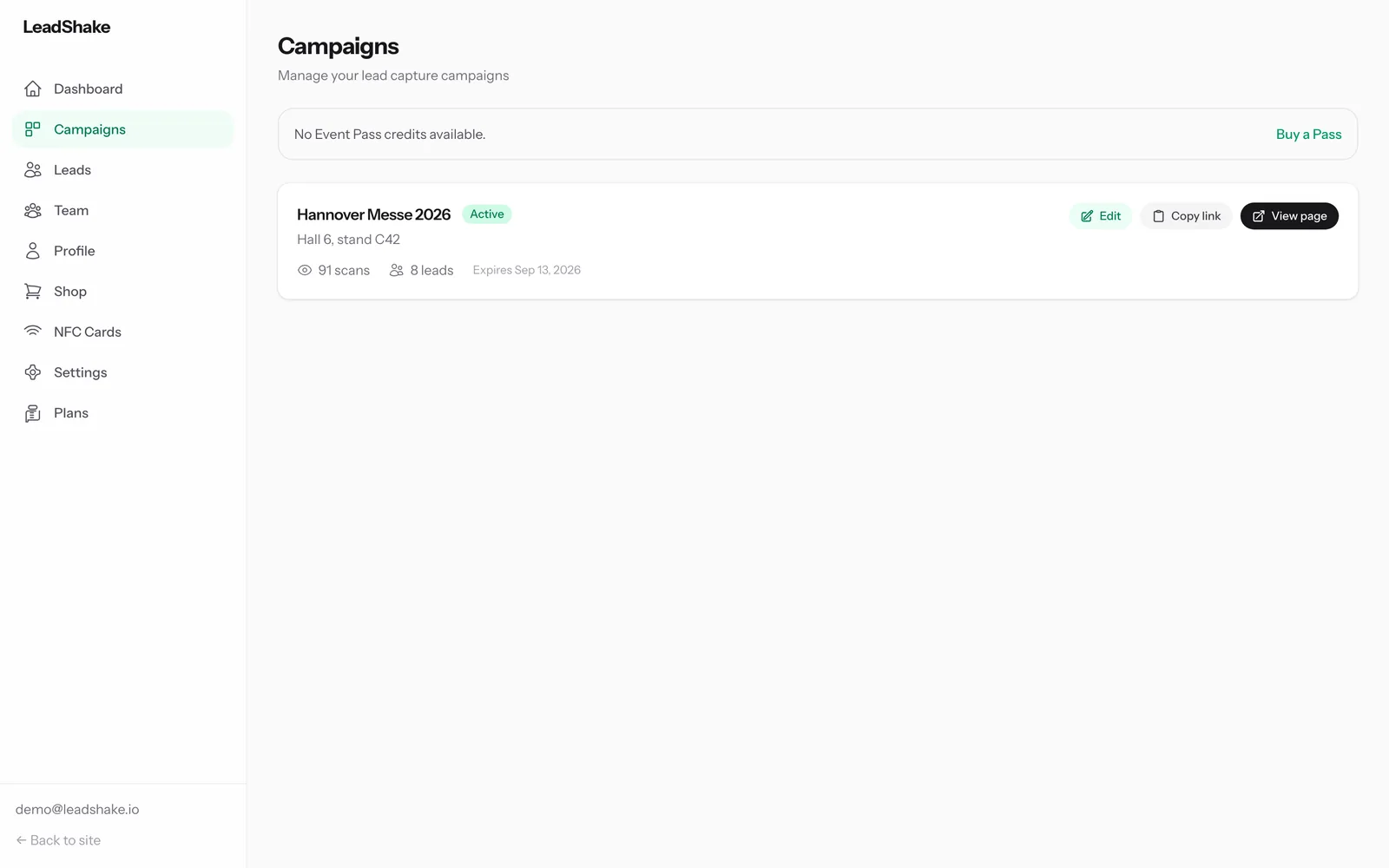 One campaign per event